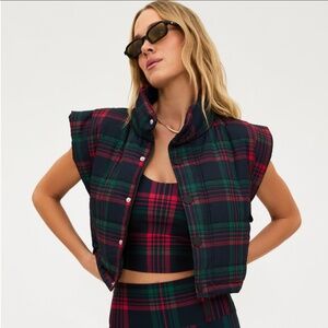 Beach Riot-Canyon Puffer Vest- Ribbon Plaid